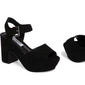 Black Steve Madden Suede Platform Heels